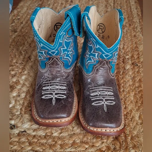Roper infant cowbabies turquoise boots
