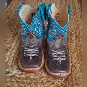 Roper infant cowbabies turquoise boots