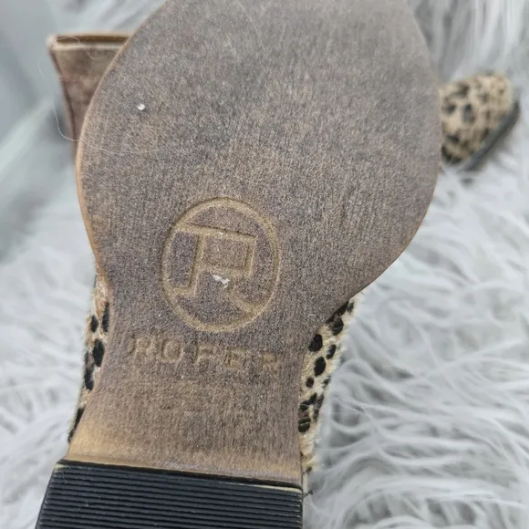 Roper Leopard Print Ankle Boots 7