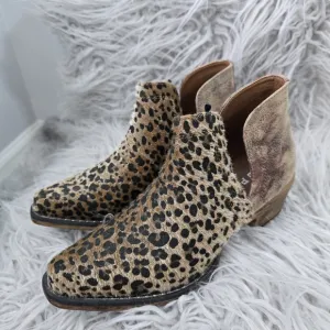 Roper Leopard Print Ankle Boots 7