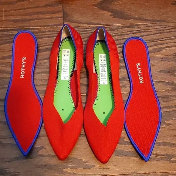 Rothy's New without box The Point Bright Red Size 9.5