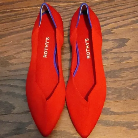 Rothy's New without box The Point Bright Red Size 9.5