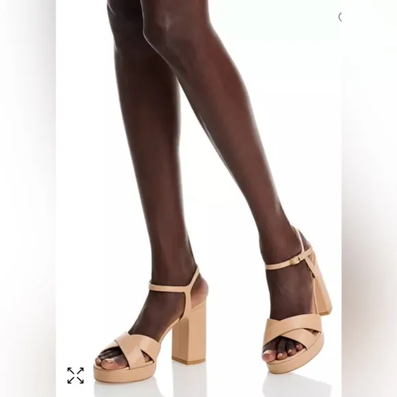 S39.  Stuart Weitzman Dayna Crisscross Platform Sandals