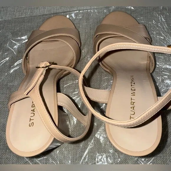 S39.  Stuart Weitzman Dayna Crisscross Platform Sandals