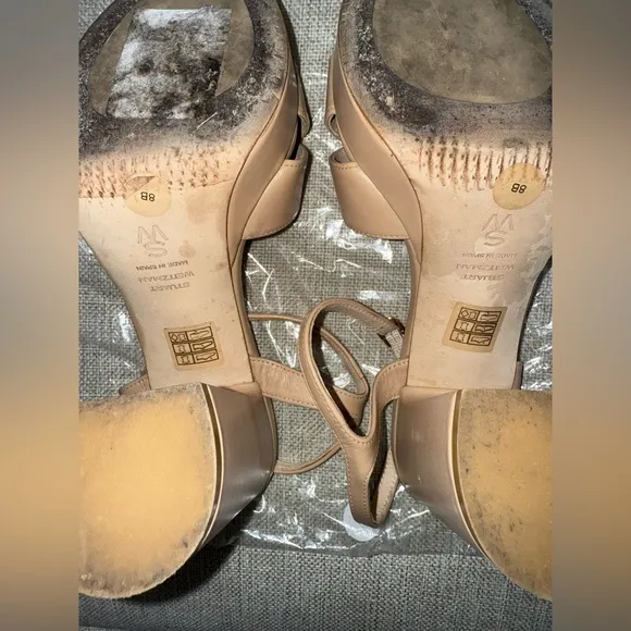 S39.  Stuart Weitzman Dayna Crisscross Platform Sandals