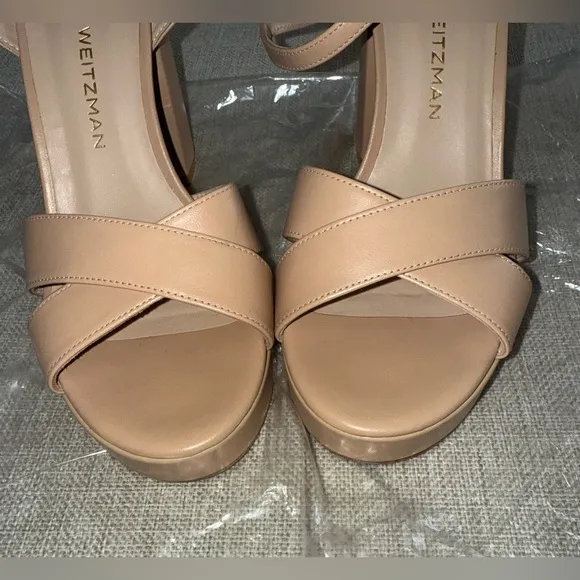 S39.  Stuart Weitzman Dayna Crisscross Platform Sandals