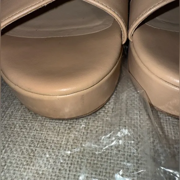 S39.  Stuart Weitzman Dayna Crisscross Platform Sandals