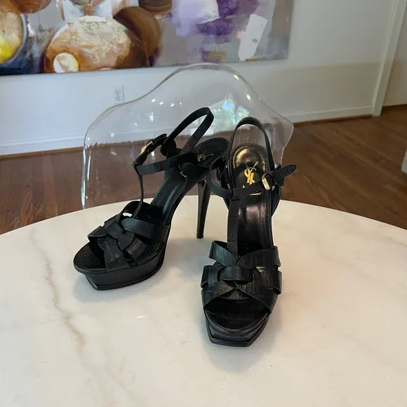 Saint Laurent Tribute T-Strap Platform Sandals