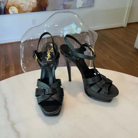 Saint Laurent Tribute T-Strap Platform Sandals
