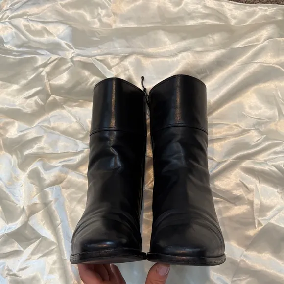 Salvatore Ferragamo Black Leather Boots | Size 10 B