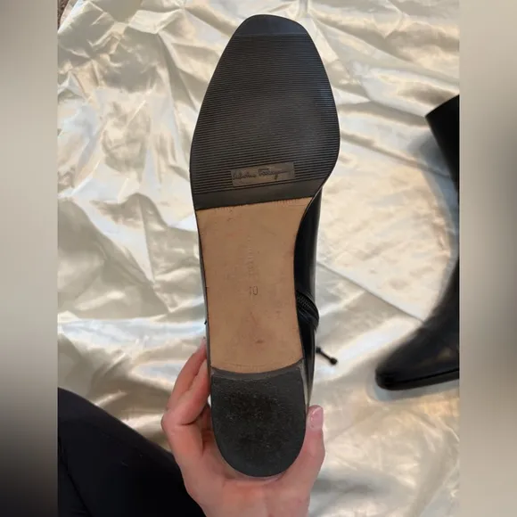 Salvatore Ferragamo Black Leather Boots | Size 10 B