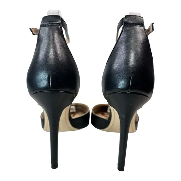 Sam Edelman Black Stiletto High Heels Harlow Leather Point Toe Ankle Strap,Sz 10