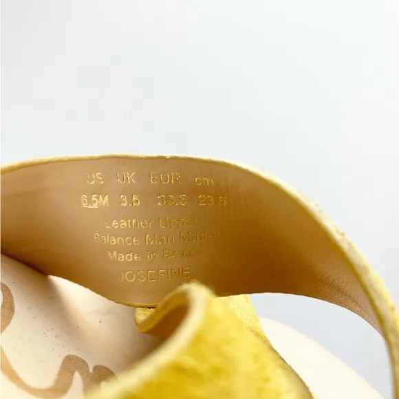 SAM EDELMAN Josefine Yellow Suede Wooden Chunky Retro Sandals NEW Resortwear