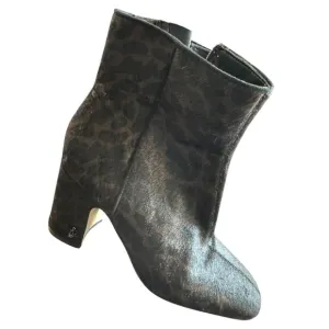 Sam‎ Edelman Leopard Print Calf Hair Ankle Boots Size 6 NWOT
