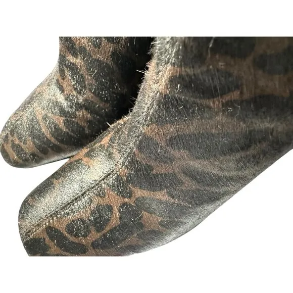 Sam‎ Edelman Leopard Print Calf Hair Ankle Boots Size 6 NWOT