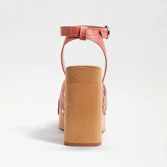 Sam Edelman Rosalind Platform Heeled Sandals in Terra Rose Croc Size 8.5