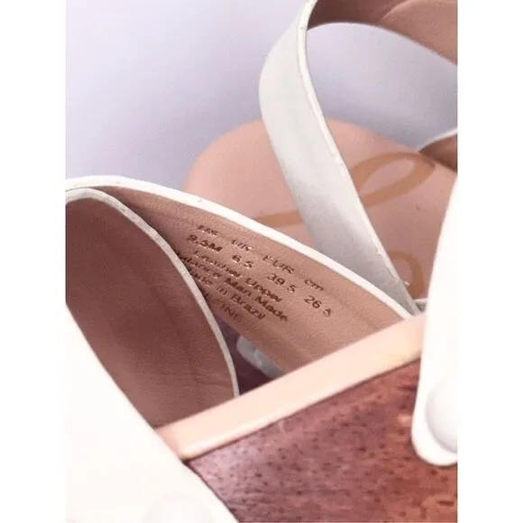Sam Edelman Sandals Size 9.5 Ivory Josefine Wooden Clogs Platform Heel