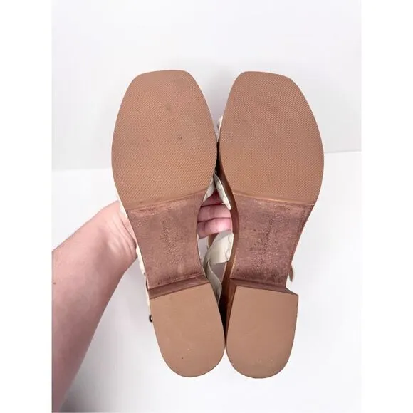 Sam Edelman Sandals Size 9.5 Ivory Josefine Wooden Clogs Platform Heel