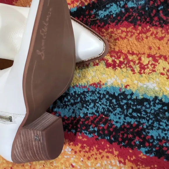 Sam Edelman White Ankle Boots with Zipper