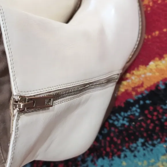 Sam Edelman White Ankle Boots with Zipper