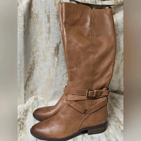 SAM EDELMAN Women's Pansy Whiskey Burnished leather boots Sz9M  NWOT