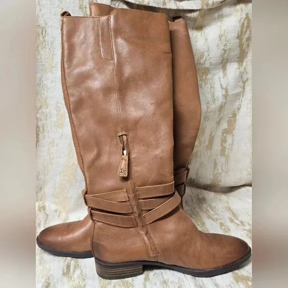 SAM EDELMAN Women's Pansy Whiskey Burnished leather boots Sz9M  NWOT