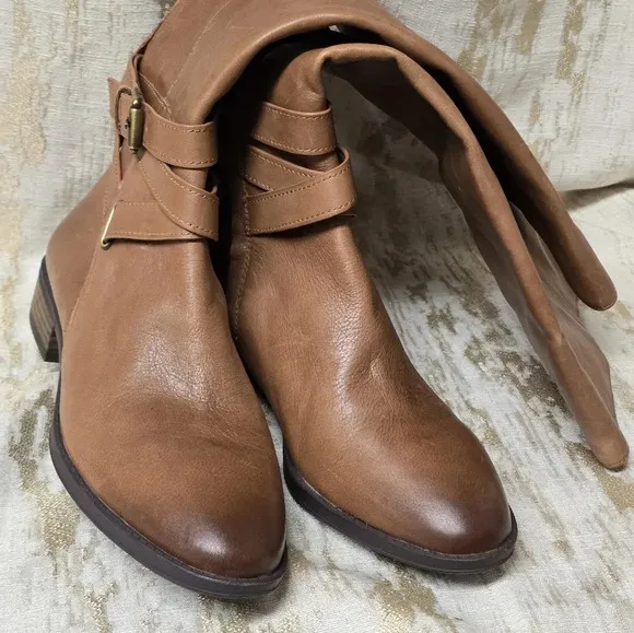 SAM EDELMAN Women's Pansy Whiskey Burnished leather boots Sz9M  NWOT