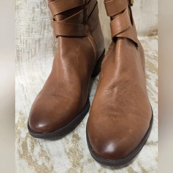 SAM EDELMAN Women's Pansy Whiskey Burnished leather boots Sz9M  NWOT