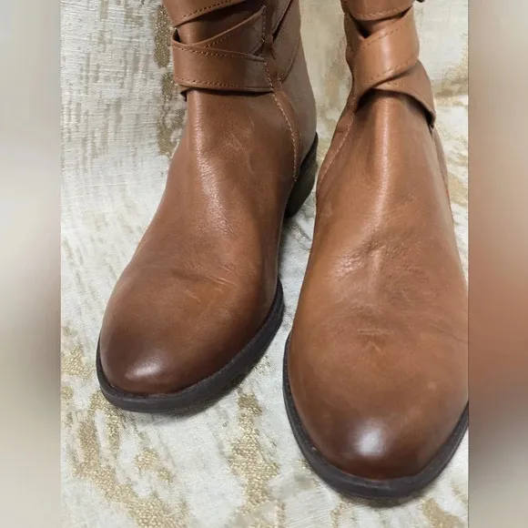 SAM EDELMAN Women's Pansy Whiskey Burnished leather boots Sz9M  NWOT