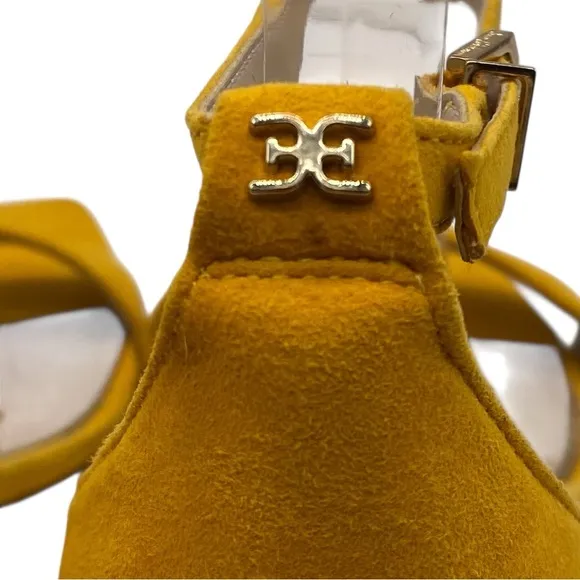 Sam Edelman Womens Shoes Holmes Sandals 8.5 Yellow Suede Leather Feminine Chic