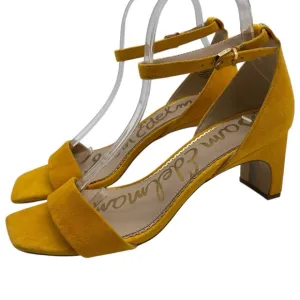 Sam Edelman Womens Shoes Holmes Sandals 8.5 Yellow Suede Leather Feminine Chic