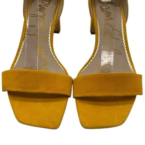 Sam Edelman Womens Shoes Holmes Sandals 8.5 Yellow Suede Leather Feminine Chic
