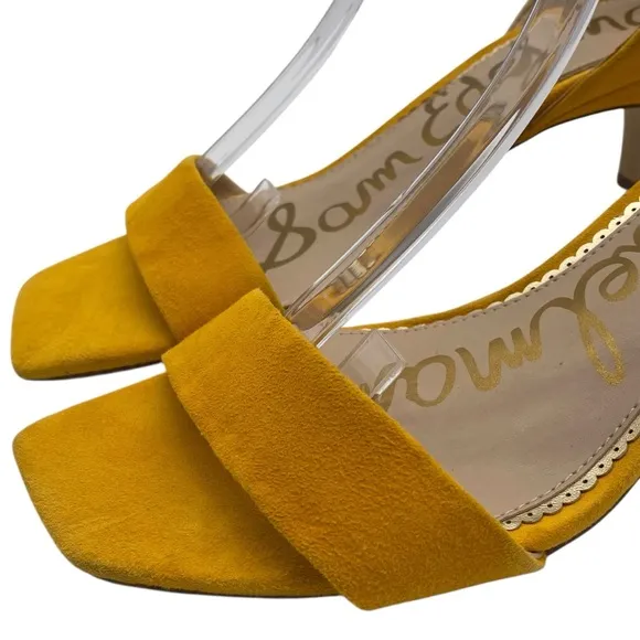 Sam Edelman Womens Shoes Holmes Sandals 8.5 Yellow Suede Leather Feminine Chic