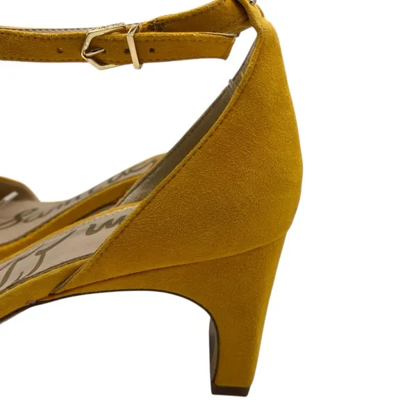 Sam Edelman Womens Shoes Holmes Sandals 8.5 Yellow Suede Leather Feminine Chic