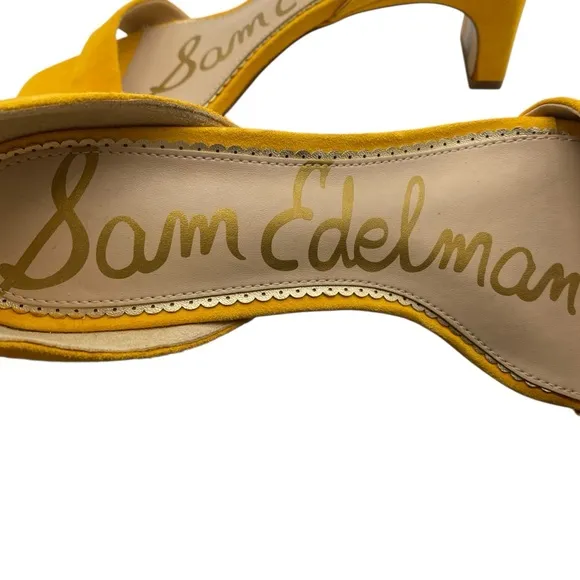 Sam Edelman Womens Shoes Holmes Sandals 8.5 Yellow Suede Leather Feminine Chic