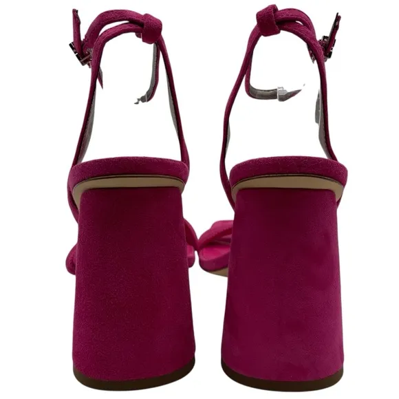 Sam Edelman Womens Shoes Kia Block Heel Sandals Sz 7.5 Pink Suede Leather Chic