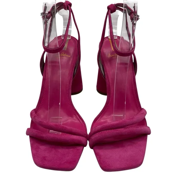 Sam Edelman Womens Shoes Kia Block Heel Sandals Sz 7.5 Pink Suede Leather Chic