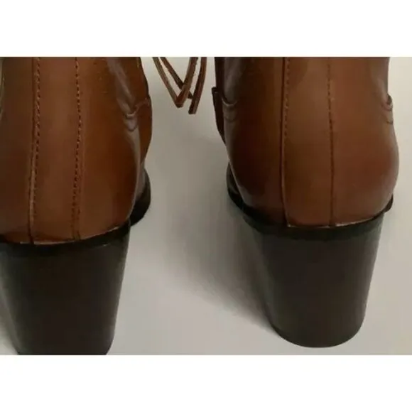 Sam Edelman Womens Wendall Whiskey Lea Classic Fashion Boots Size 7.5M Brown