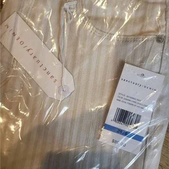 Sanctuary Denim Social Standard High Rise Skinny Ankle Jean Sunshine Stripe 25