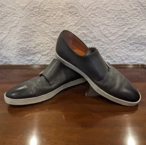Santoni Atlantis Dark Gray Double Monk Strap Leather Sneaker 9 US