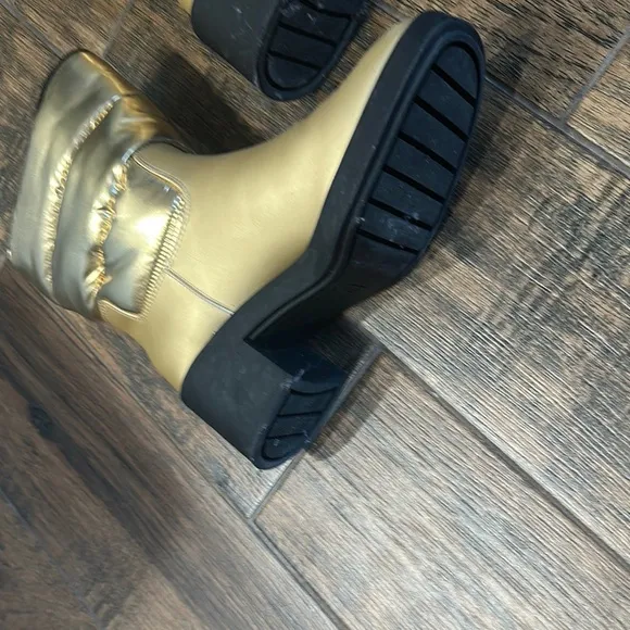 SARTO By Franco Sarto Gold Ankle Boots with Chunky Sole