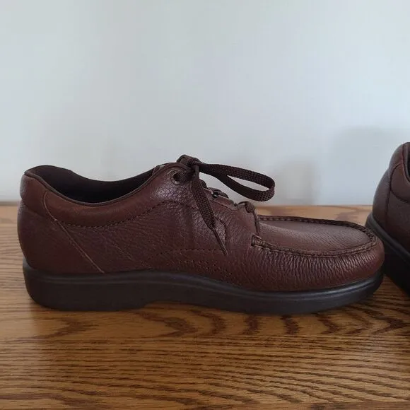SAS Mens Bout Time Cordovan Brown Leather Lace Up Shoes Size 12 Narrow