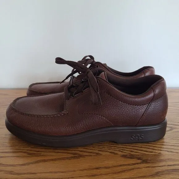 SAS Mens Bout Time Cordovan Brown Leather Lace Up Shoes Size 12 Narrow