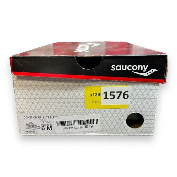 Saucony Girls Cohesion TR14 SK165563 Purple Running Shoes Sneakers‎ Size 6 M