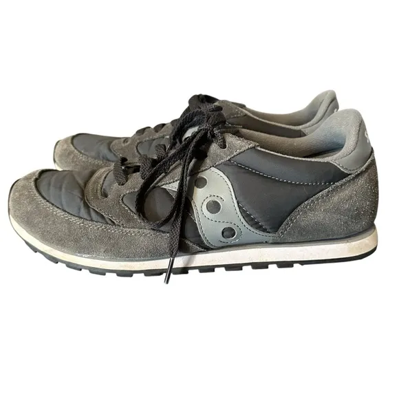 Saucony Jazz Low Pro Shoes Mens 12 Grey Suede Fabric Athletic Running Athleisure
