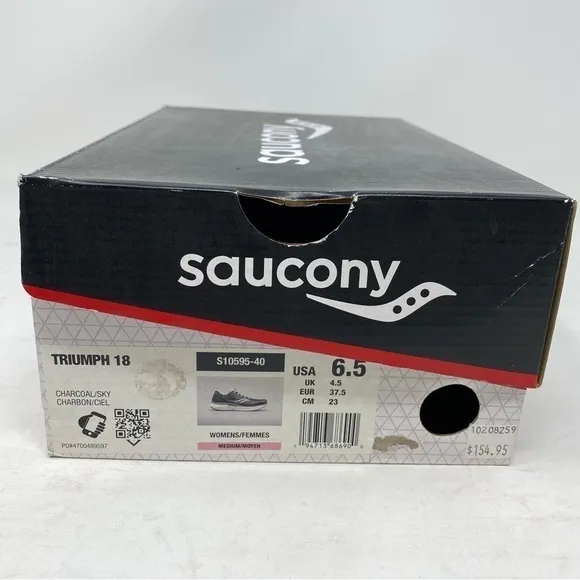 Saucony Triumph 18 Charcoal/Sky Athletic Running Shoes