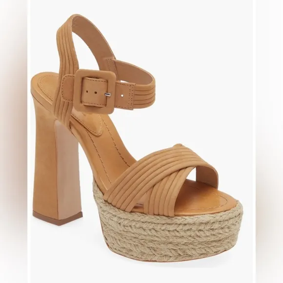 Schutz $158 Blisse Platform Sandals in Nude Carmel