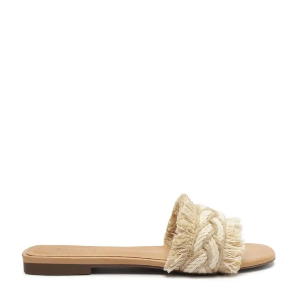 SCHUTZ Adelia Flat Straw Slide Sandals size 8.5 new with tag