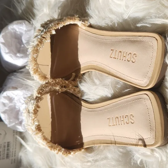 SCHUTZ Adelia Flat Straw Slide Sandals size 8.5 new with tag