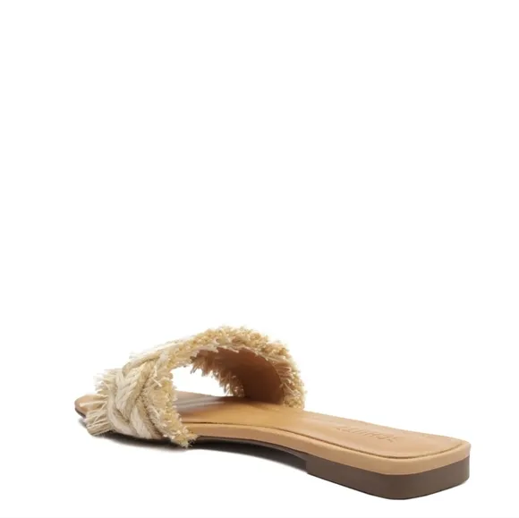 SCHUTZ Adelia Flat Straw Slide Sandals size 8.5 new with tag